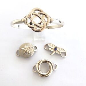 LeStage Sterling Silver Convertible Clasp Charm Bracelet